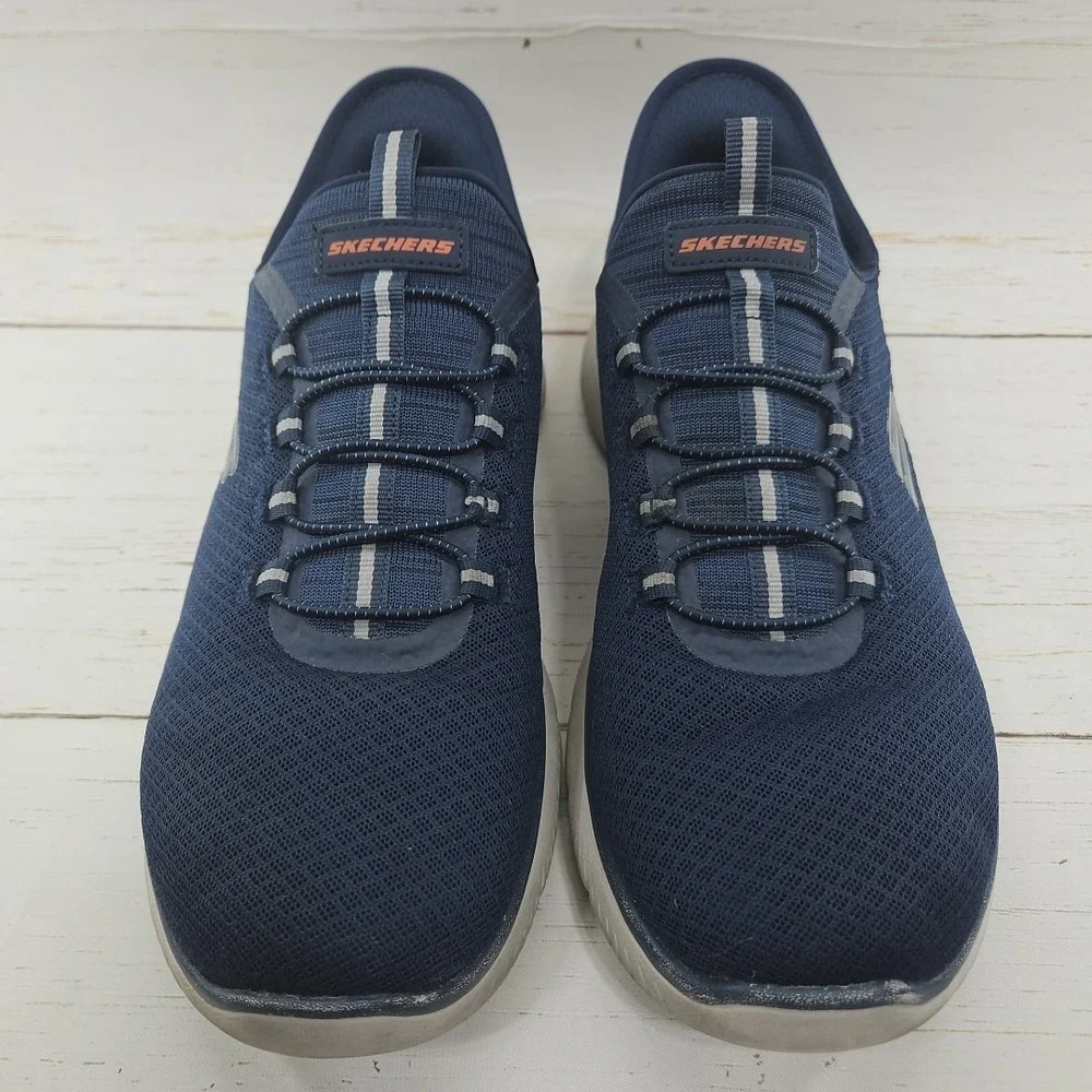 Skechers Slip-Ins Summits High Range Men Size 12 Navy Blue Walking Shoes‎ 232457